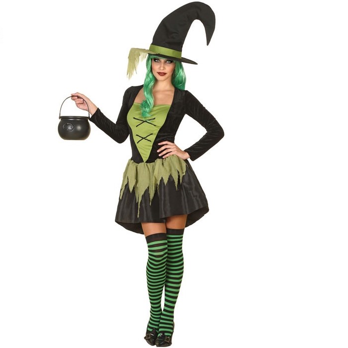 Comprar Disfraz de Bruja Verde Picos - Disfraces Halloween Mujer