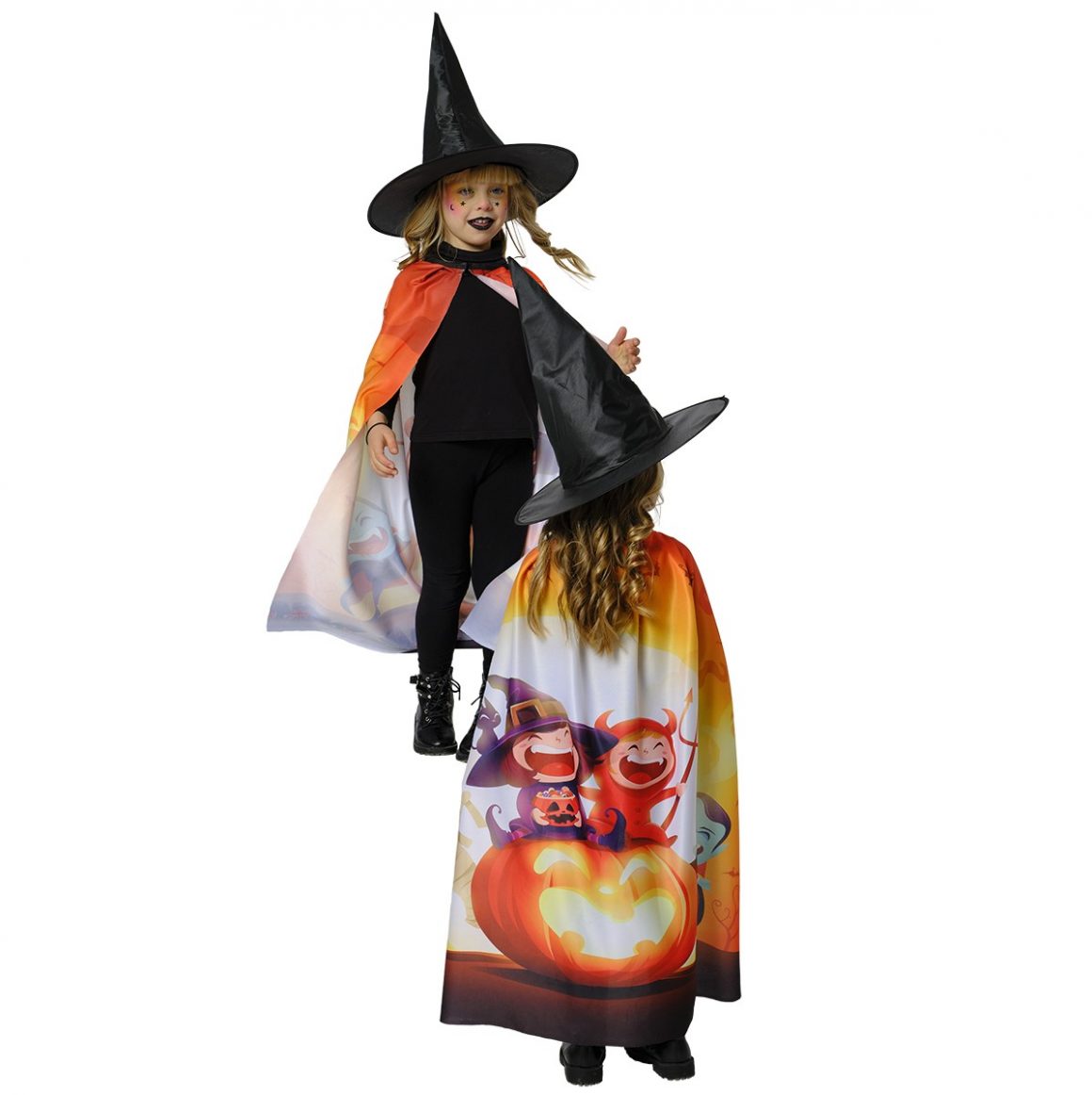 Disfraz de bruja de perro de Halloween para perros grandes, capa de bruja negra y morada Disfraz de bruja de perro de Halloween para perros grandes, capa de bruja negra y morada