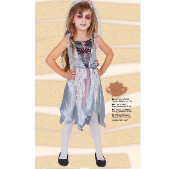 Disfraz de Novia Gris infantil