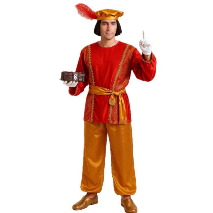 disfraz de paje rojo