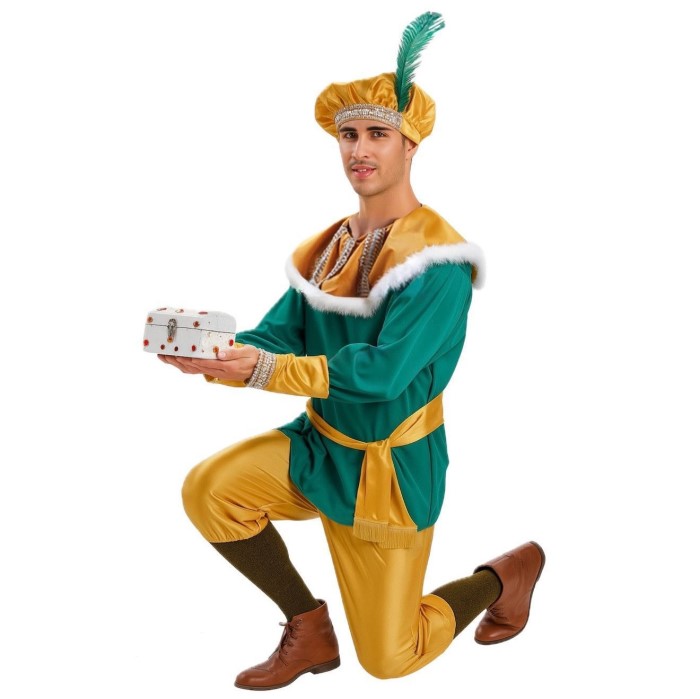 disfraz de paje dorado y verde
